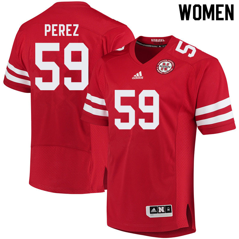 Women #59 Brian Perez Nebraska Cornhuskers College Football Jerseys Sale-Red - Click Image to Close